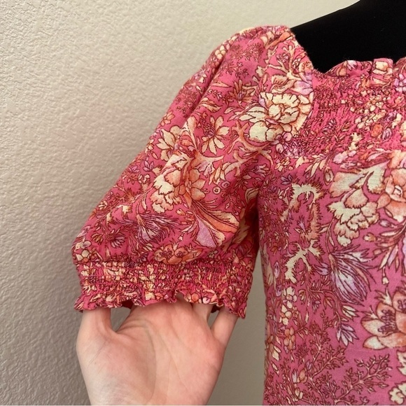 J Crew Squareneck puff-sleeve cotton-blend voile top in bouquet block print - Picture 5 of 11